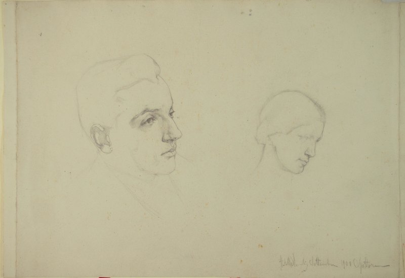 1900 - Autoritratto e profilo femminile